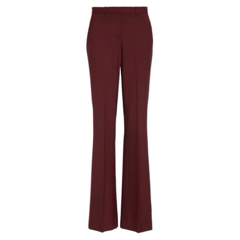 Theory Demitria Mulberry Traceable Wool Maroon Burgundy Trousers Pants Size 4
